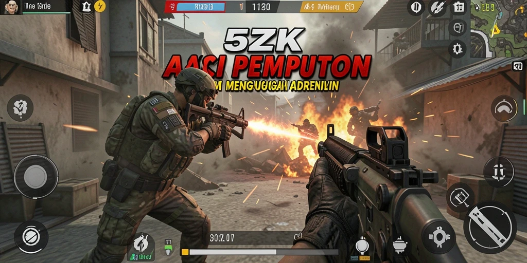 Screenshot gameplay <strong>5ZK</strong> menunjukkan aksi pertempuran intens dan grafik yang memukau.