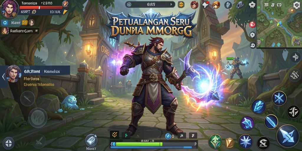 Gameplay menarik dalam dunia MMORPG yang luas.