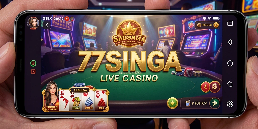 Tampilan gameplay Live Casino yang mendebarkan di 77SINGA.