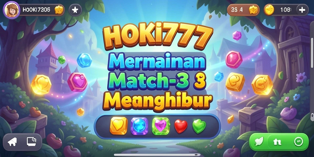 Screenshot HOKI777 menampilkan gameplay Match-3 yang seru dan menarik.