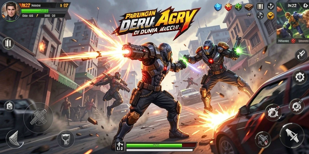 Tampilan gameplay aksi yang mendebarkan di IN22.