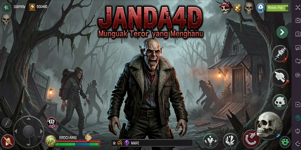 Screenshot gameplay JANDA4D menampilkan kengerian dan ketegangan saat bermain.