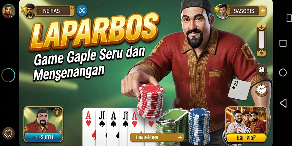 Tampilan menarik dari gameplay Gaple LAPARBOS yang seru.