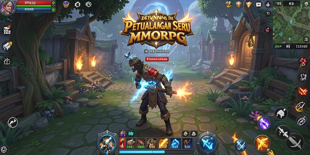 Screenshot gameplay PK95 menampilkan pertempuran seru dalam dunia MMORPG.