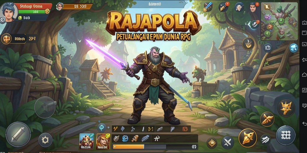 Screenshot gameplay RAJAPOLA yang menampilkan pertempuran RPG yang intens dan grafis menawan.