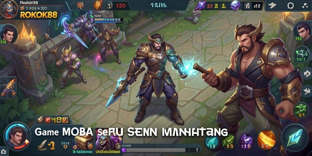 Screenshot gameplay ROKOK88 dengan aksi karakter dalam pertempuran.